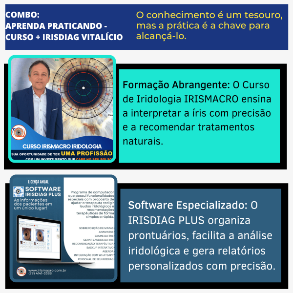 Combo:  Aprenda Praticando - CURSO + IRISDIAG 2025 VITALÍCIO